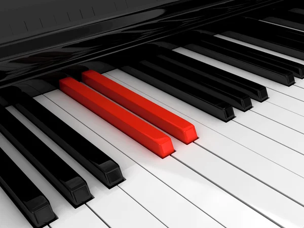 Piano llave roja —  Fotos de Stock
