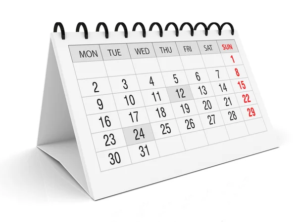 Kalendář pro sadu office na bílém pozadí — Stock fotografie