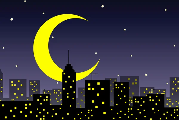 stock vector Night cityscape