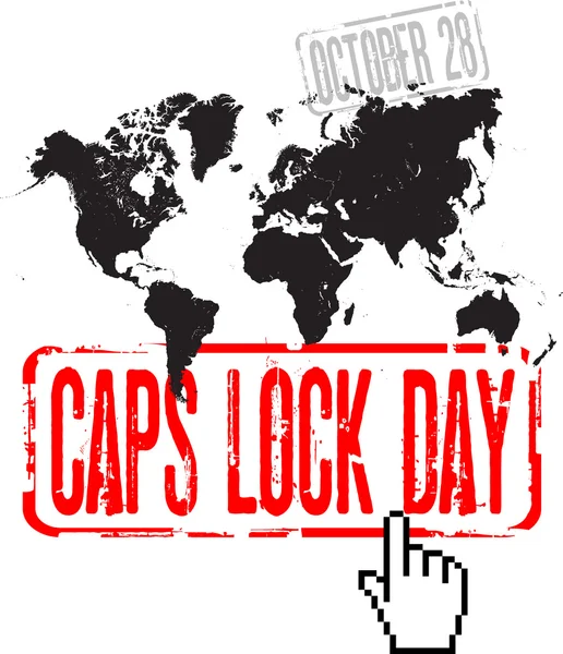 28 Oktober - Hari Jam tutup (cap lock) dunia - Stok Vektor