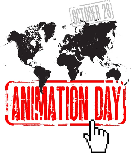 28 Oktober - Hari animasi dunia - Stok Vektor