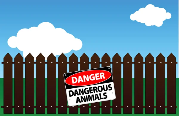 Dangerous animals sign — Stock Vector