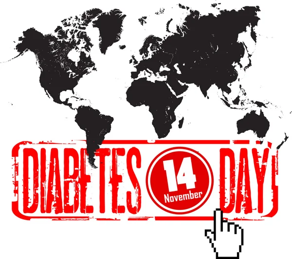 Hari diabetes dunia - Stok Vektor
