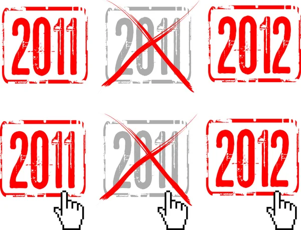 2011, 2012-우표의 팩 — 스톡 벡터