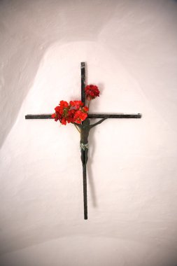 Cross with flowers clipart