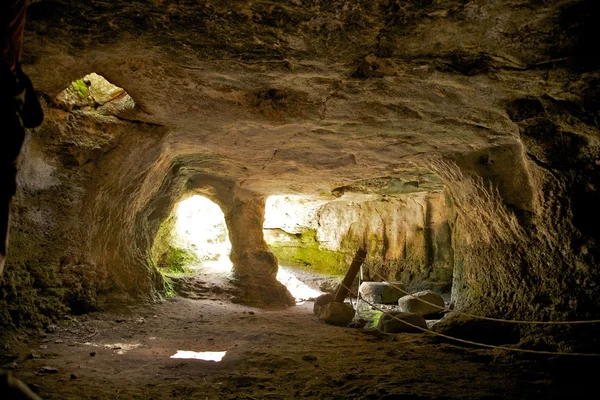 Carved prehistoric cave — Stock Photo, Image