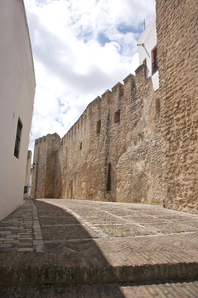 Castillo de la calle de la pared en Vejer pueblo —  Fotos de Stock
