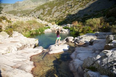 Happines at Gredos river clipart