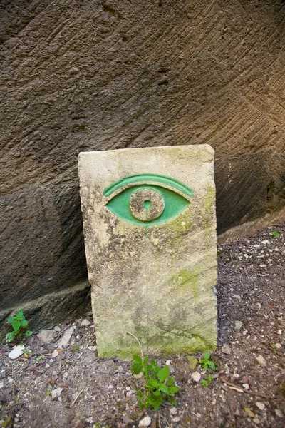 Oko symbol kámen — Stock fotografie