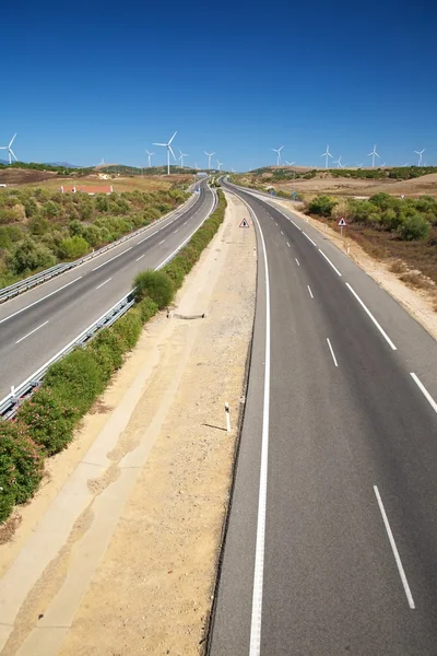 Highway to the windmills — Stock Photo, Image