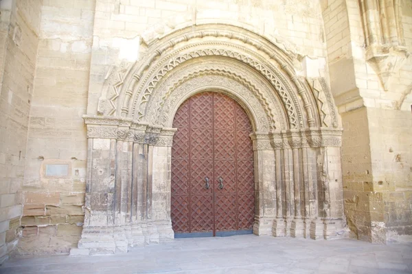 Puerta de la catedral de Lleida — Foto de Stock