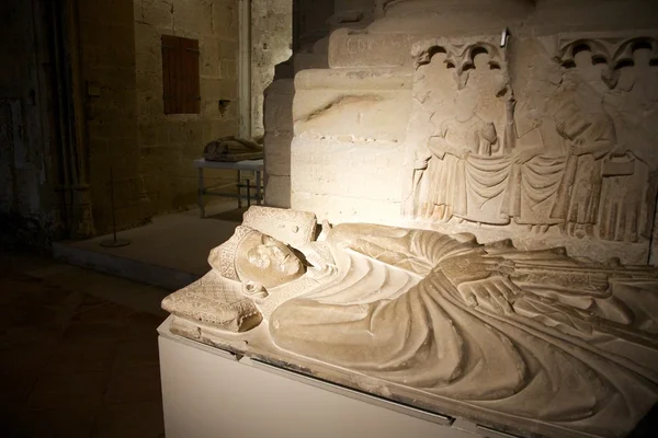Stone tomb indoor Lleida cathedral — Stock Photo, Image