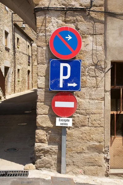 Üç trafik işaretleri — Stok fotoğraf