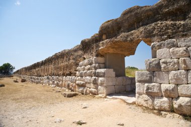 Wall of Empuries ancient city clipart