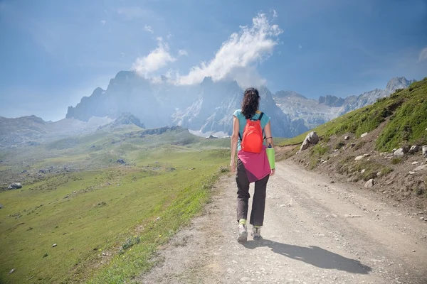 stock image Trekking in Cantabrian mountains