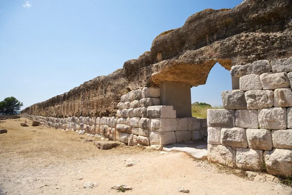 Muro di Empuries città antica — Foto Stock