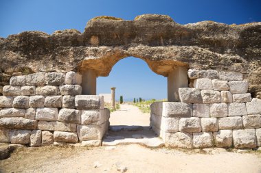 Door of Empuries ancient city clipart