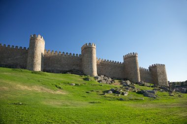 Four towers of fortification town clipart