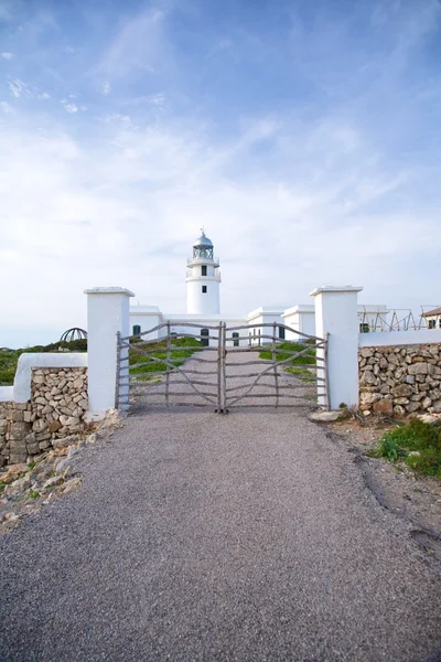 Trä landsbygdens dörren på lighthouse — Stockfoto