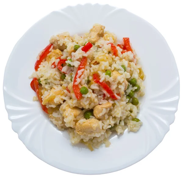 Rice with chicken and vegetable — Stock Photo, Image