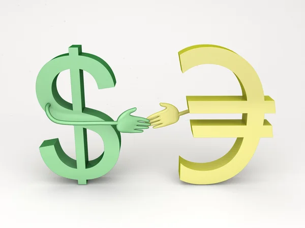 stock image The dollar and the Euro