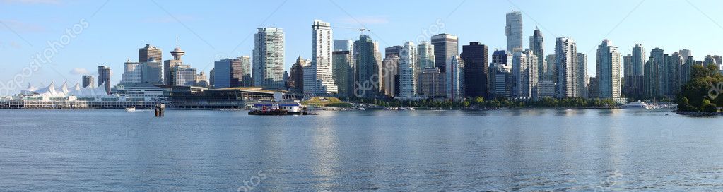 Vancouver BC skyline panorama, Canada. — Stock Image Vancouver BC skyline panorama, Canada. Royalty Free Stock Photos