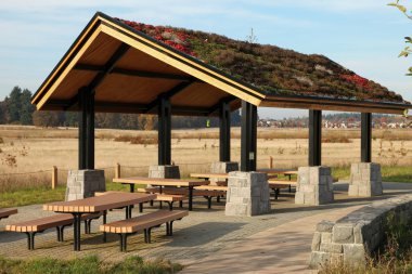 Recreational & picnic area shelter. clipart