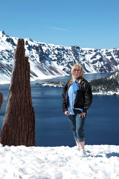 Visiiting Lago del cráter en el sur de Oregon . —  Fotos de Stock