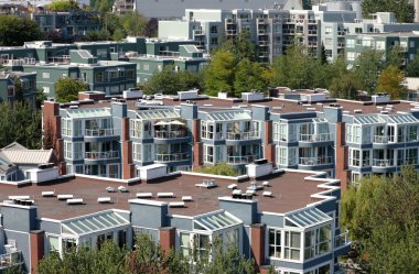 Condominiums & apartments, Vancouver BC Canada. clipart