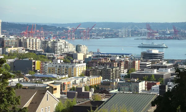 Port of Seattle and surroundings, Washington state. — Stock Photo, Image
