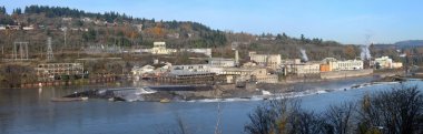 Industrial landscape Oregon city, OR. clipart