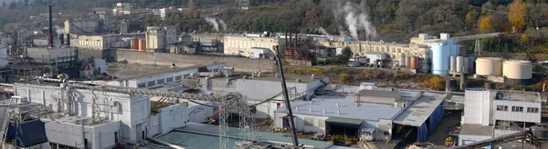 Old industrial complex panorama, Oregon city OR. — Stock Photo, Image