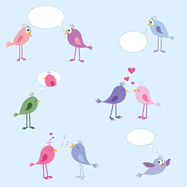Pássaros - amor, namoro, relacionamentos — Vetor de Stock