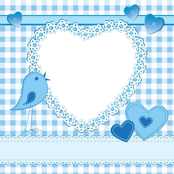 Cadre en forme de coeur dans un style scrapbook — Image vectorielle