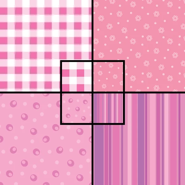 Pink seamless patterns — Stock Vector