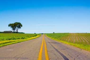 Clear Sky on Iowa Interstate clipart