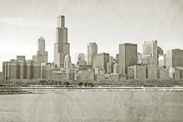 Старый дизайн открыток - Чикаго — стоковое фото