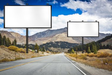 Illustration: Big Tall Billboard on road clipart