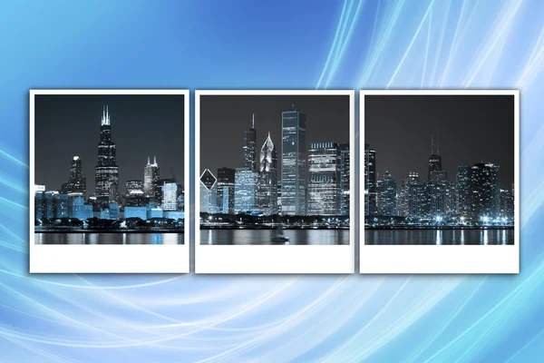 Cityscape bij nacht achtergrond — Stockfoto
