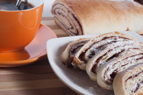 stock image Strudel wit coffee