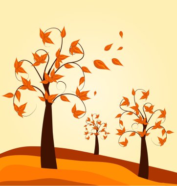 Autumn tree background clipart