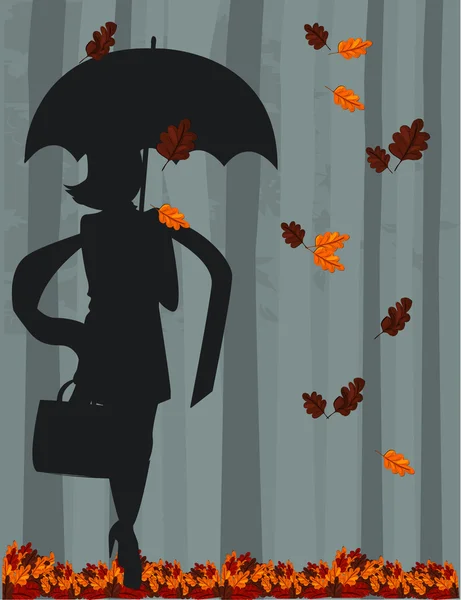 Mulheres com guarda-chuva — Vetor de Stock