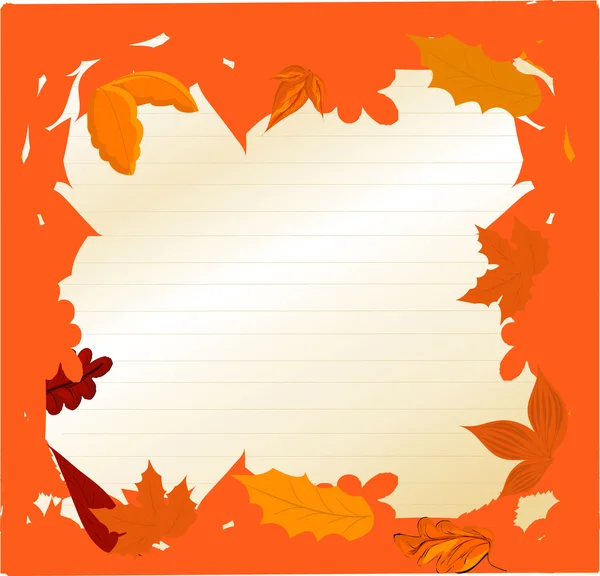Illustration autumn frame made of various leaves - vector — Stock Vector