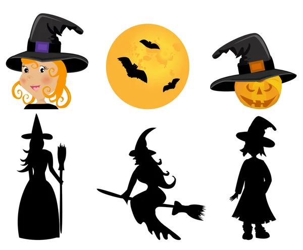 Set of witches — Stock Vector