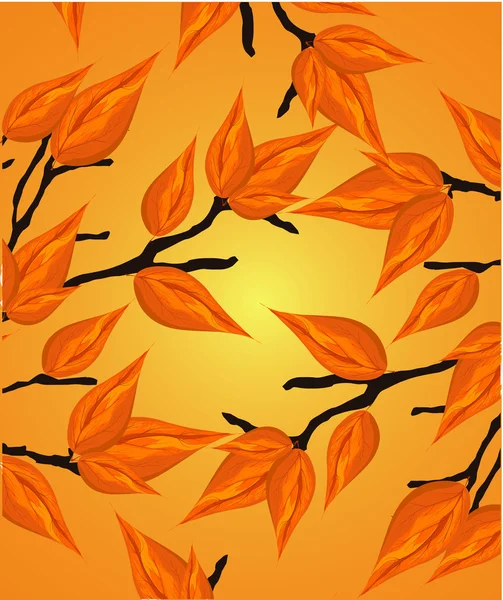 Bezešvé podzimní pozadí s listy, javor a jasan stromů — Stockový vektor