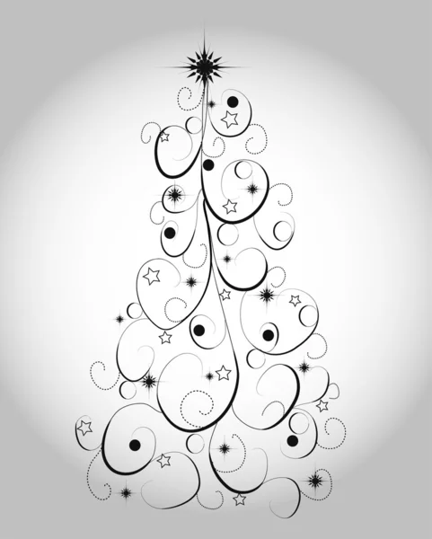 Graphic elegant Christmas tree — Stock Vector