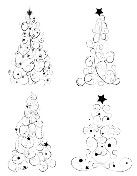 Imposta alberi di Natale — Vettoriale Stock