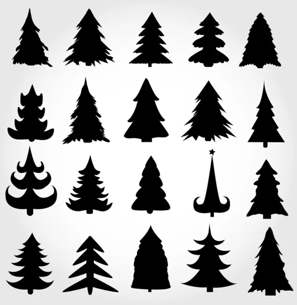 クリスマスツリーのセット — ストックベクタ