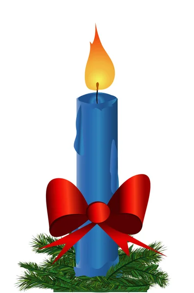 Vector illustration of cool Christmas candles with red bow — Stock Vector