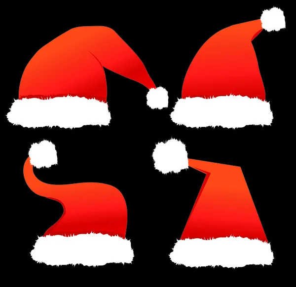 Version matricielle des casquettes vectorielles du Père Noël . — Image vectorielle